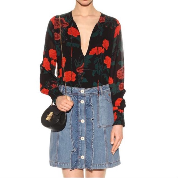 Ganni Rose Print Top - Picture 2 of 8